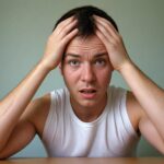 Kobieta trzymająca się za głowę, wskazująca na ból głowy